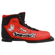 Ботинки лыжные TREK Snowball NN75 ИК, цвет красный, лого черный, размер 30