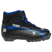 Ботинки лыжные TREK Sportiks NNN ИК, цвет чёрный, лого синий, размер 46 Trek .